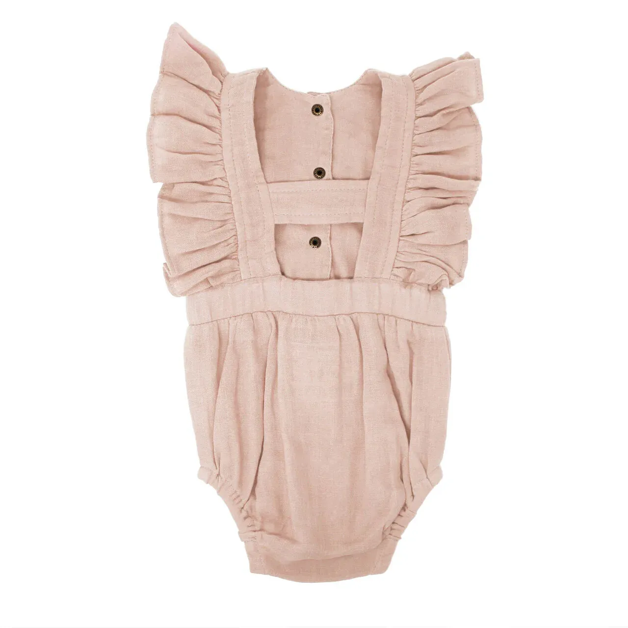 Organic Muslin Ruffle Bodysuit - Rosewater