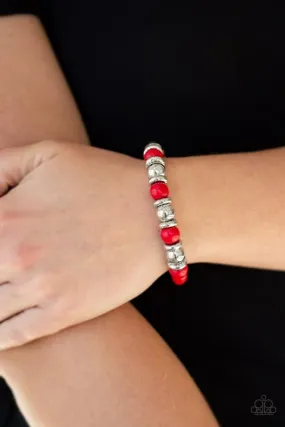 Paparazzi Across The Mesa Red Stretchy Bracelet