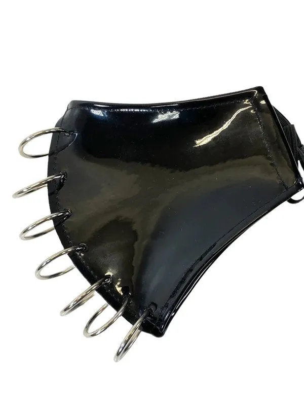 Patent Black Pierced Mask