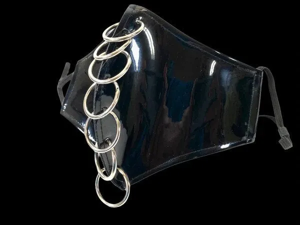 Patent Black Pierced Mask