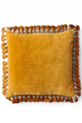 Pecan Velvet Tassel Cushion