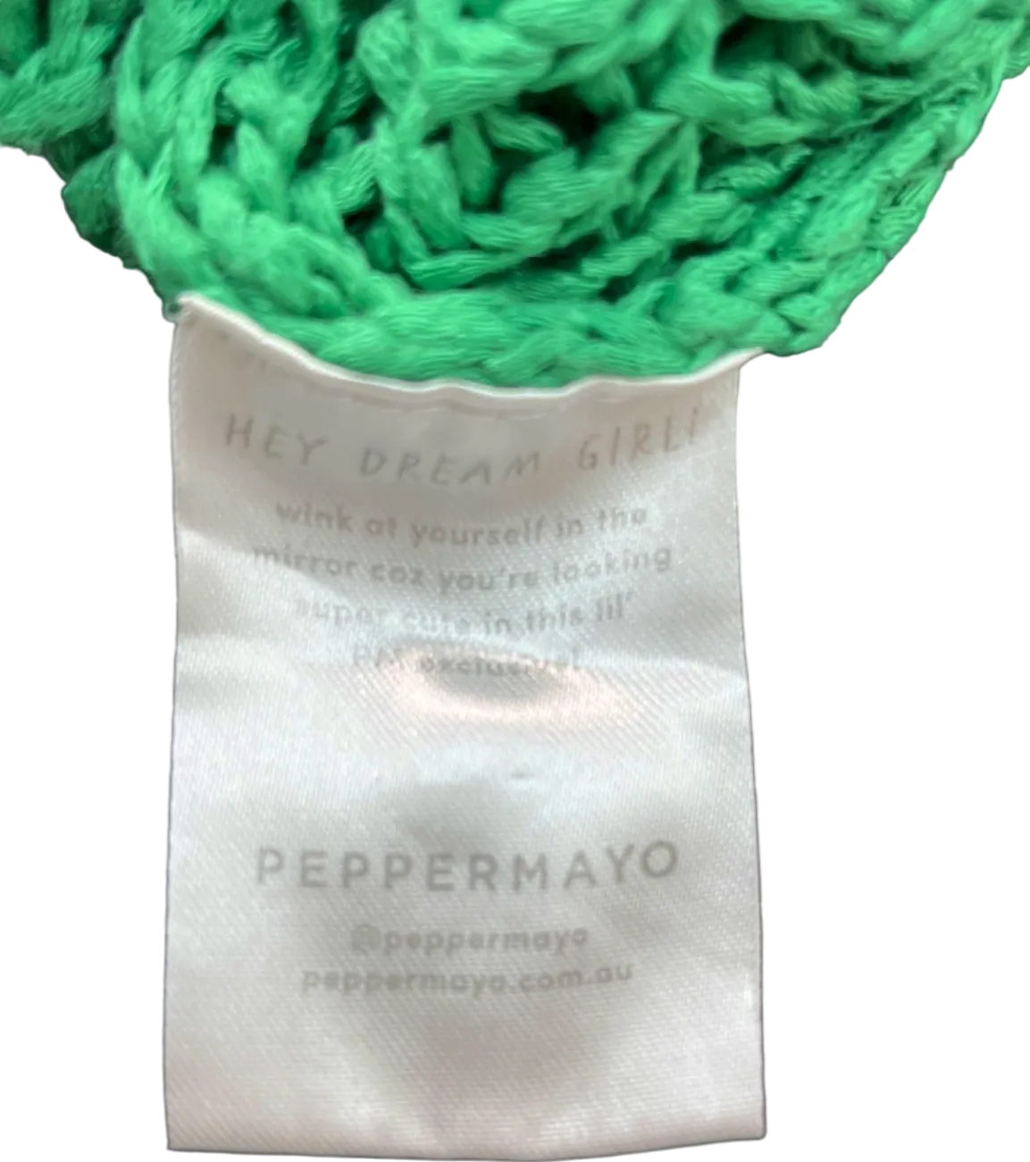 Peppermayo Green Crochet Halterneck Dress UK XS/S