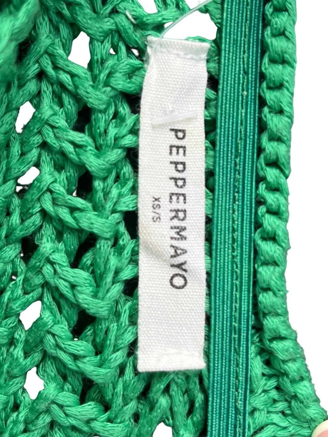 Peppermayo Green Crochet Halterneck Dress UK XS/S