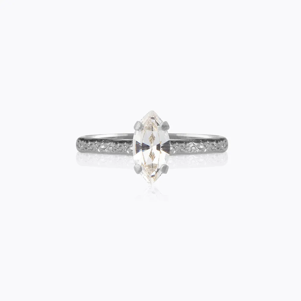 Petite Navette Ring / Crystal