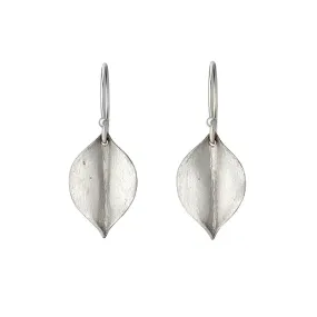 Petite Whisper White Gold Leaf Earrings