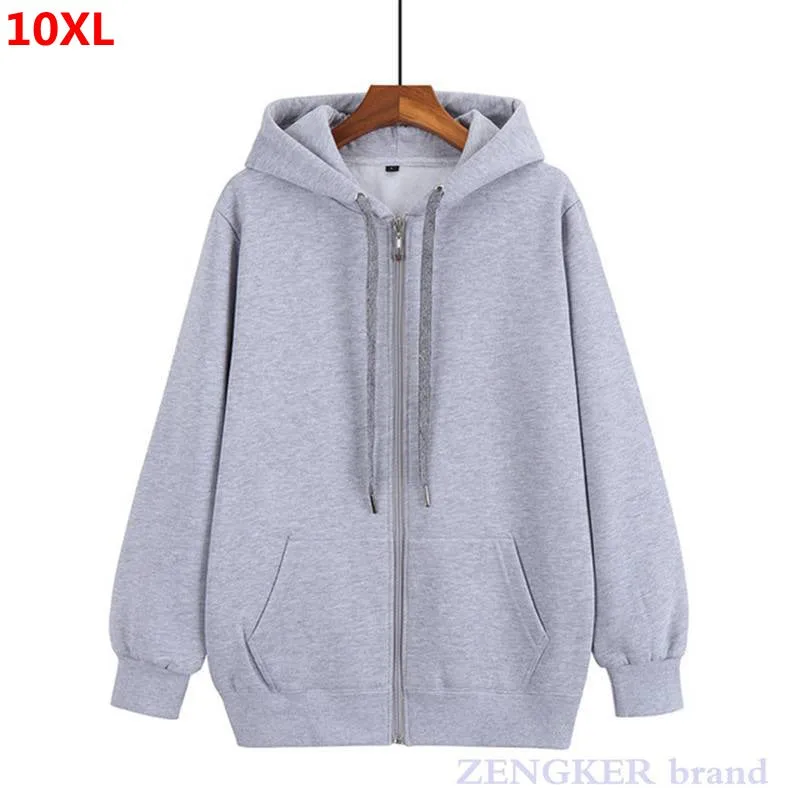 Plus-Size  Zippered Hoodie Up to 10XL