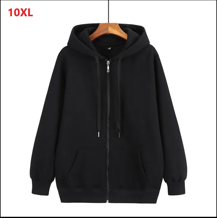 Plus-Size  Zippered Hoodie Up to 10XL