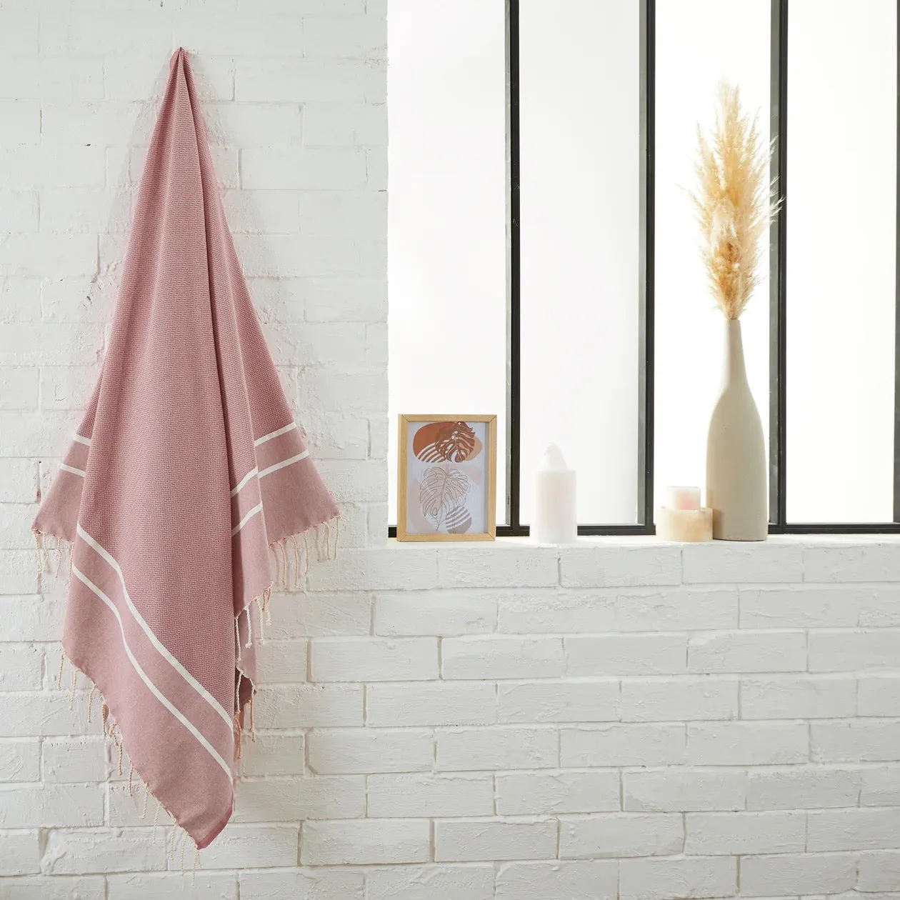 Powdery Pink Herringbone Fouta