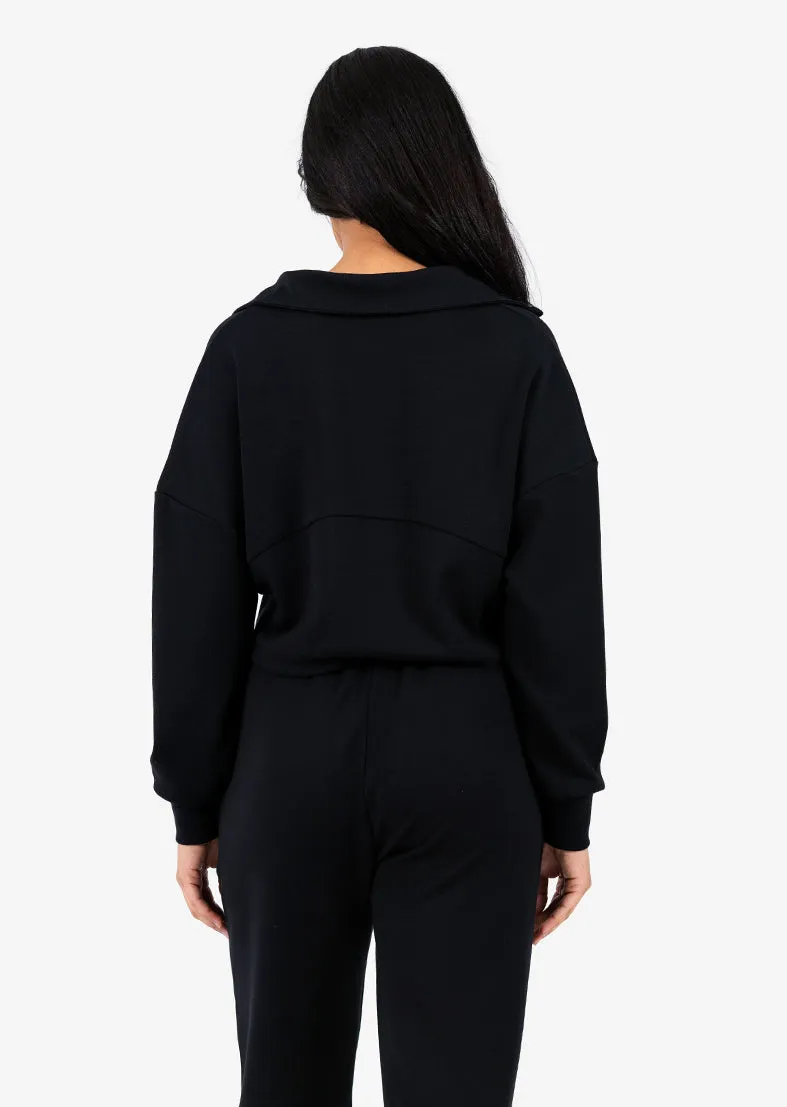 Premium Lounge Set Half Zip Black