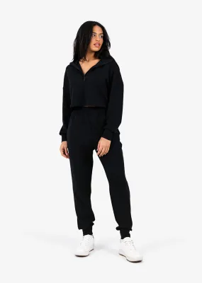 Premium Lounge Set Half Zip Black