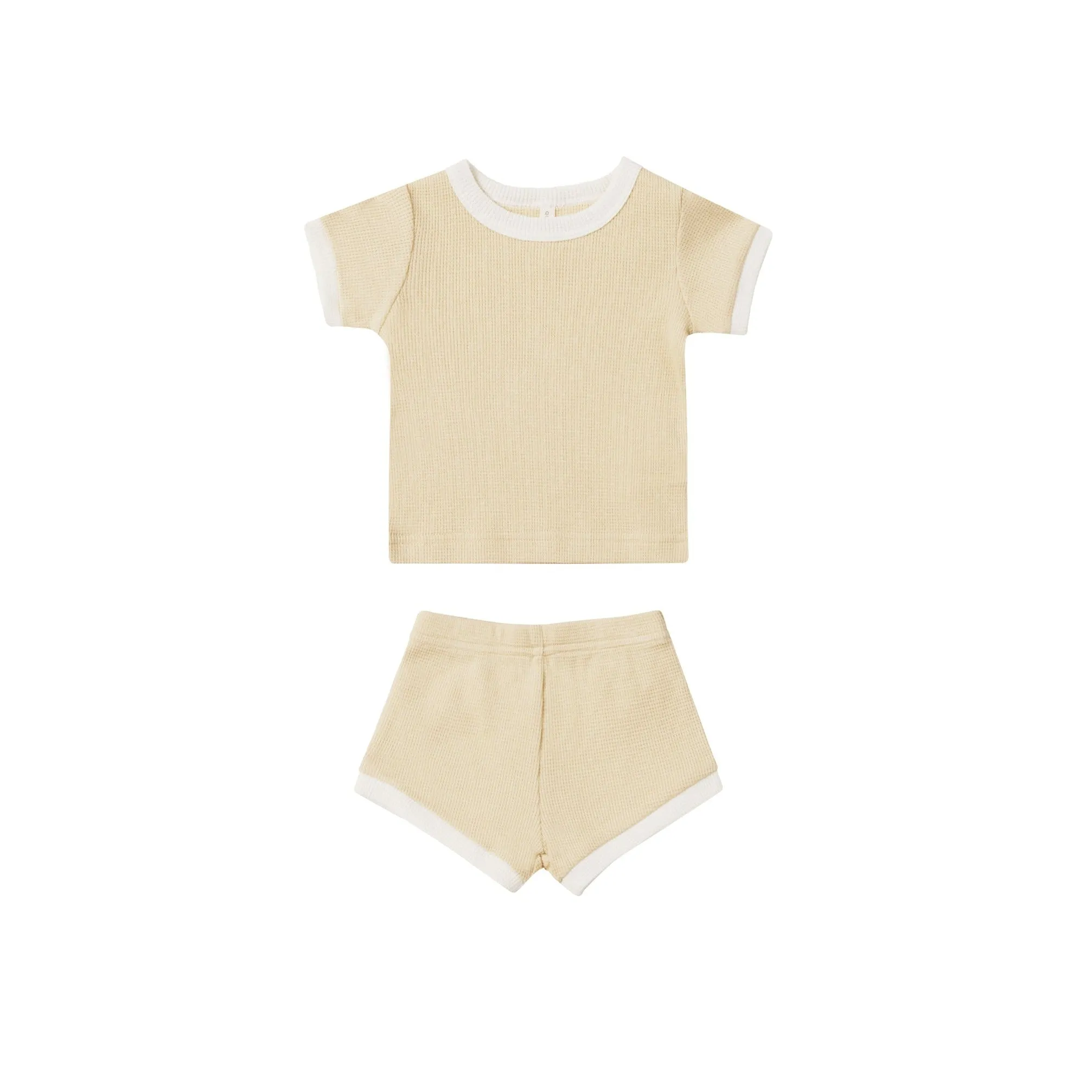 Quincy Mae Waffle Shortie Set - Lemon