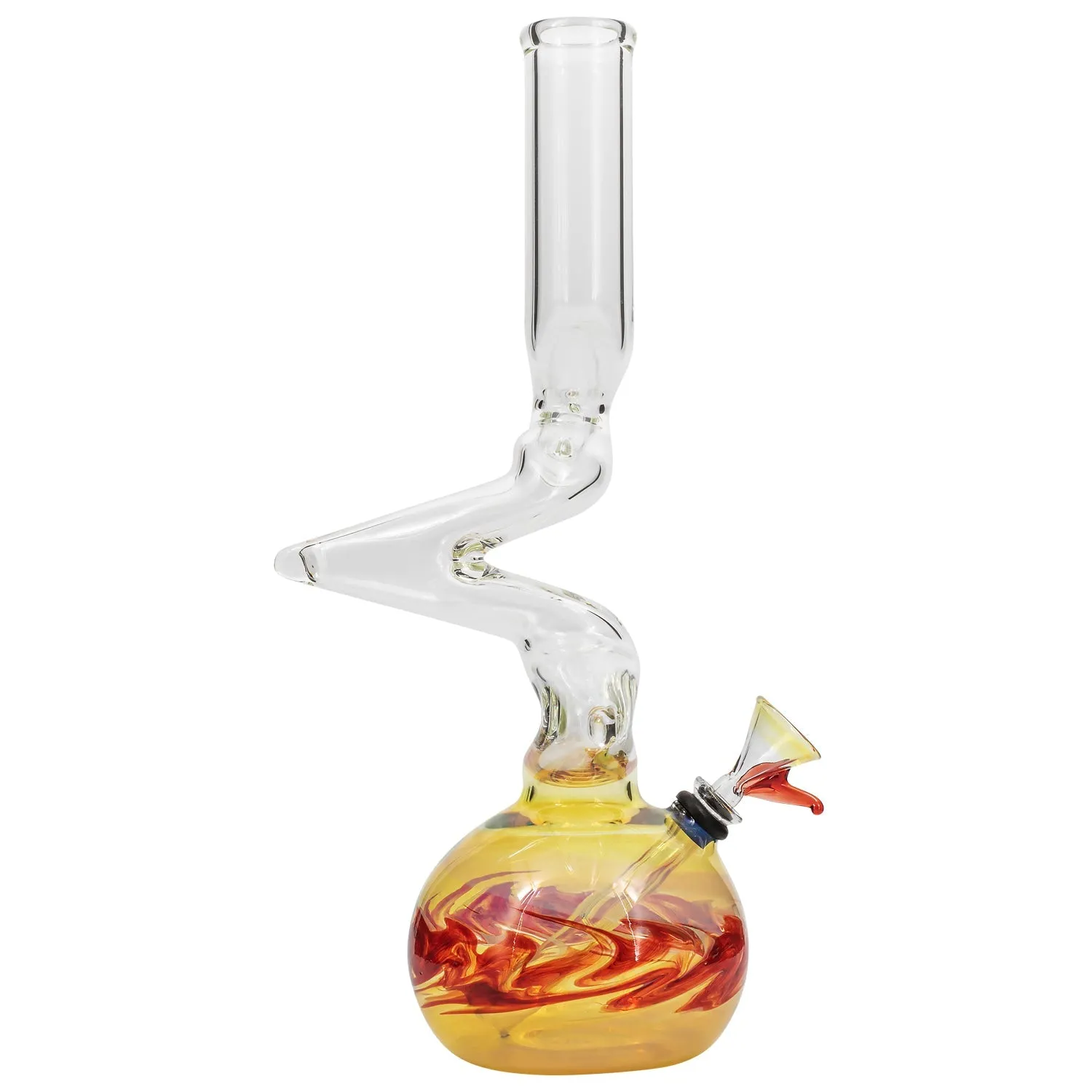 "Switchback" Bubble Base Glass Bong