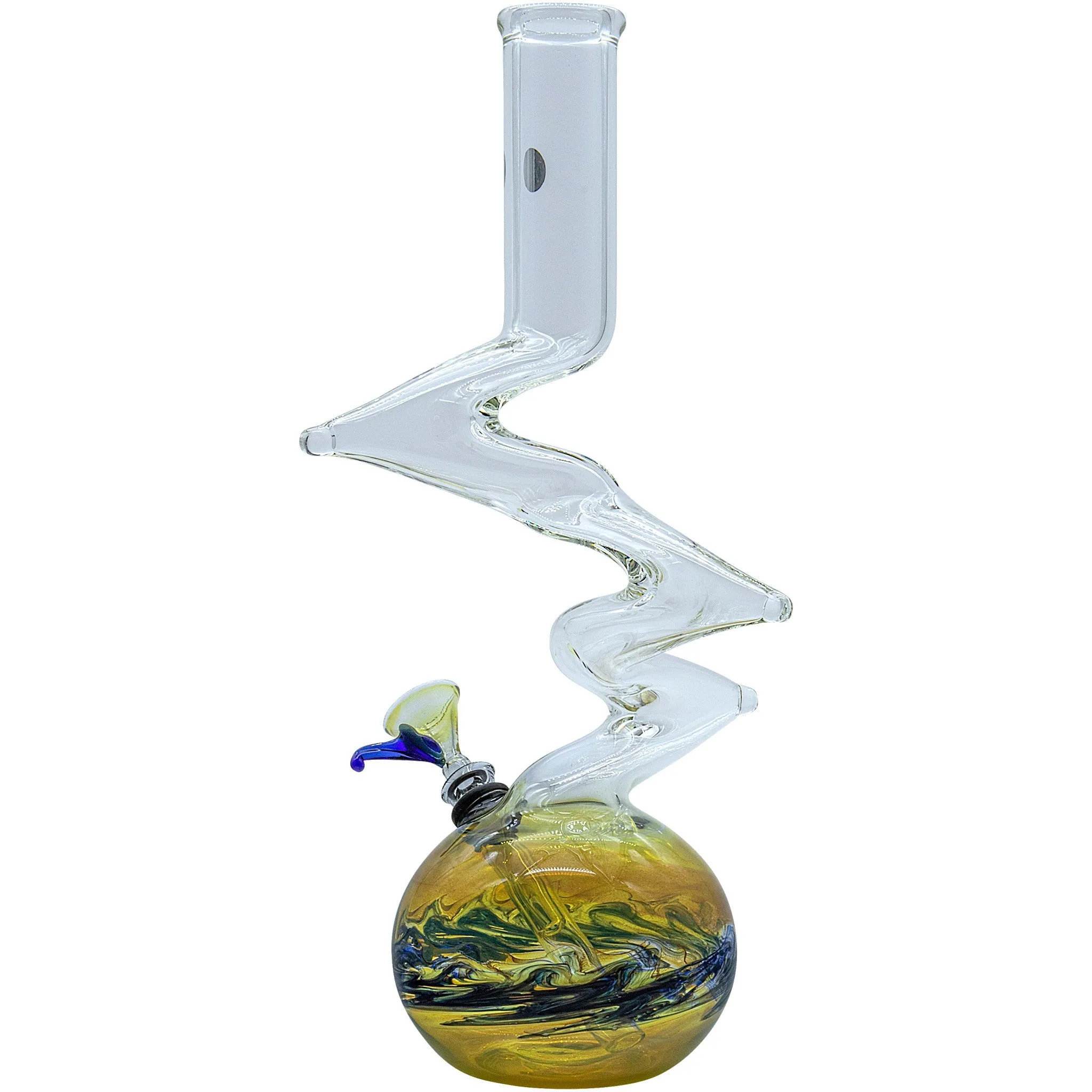 "Switchback" Bubble Base Glass Bong