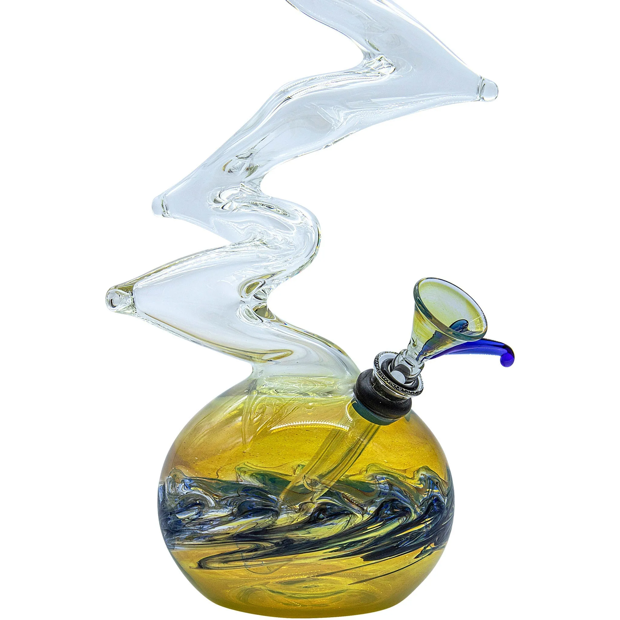 "Switchback" Bubble Base Glass Bong