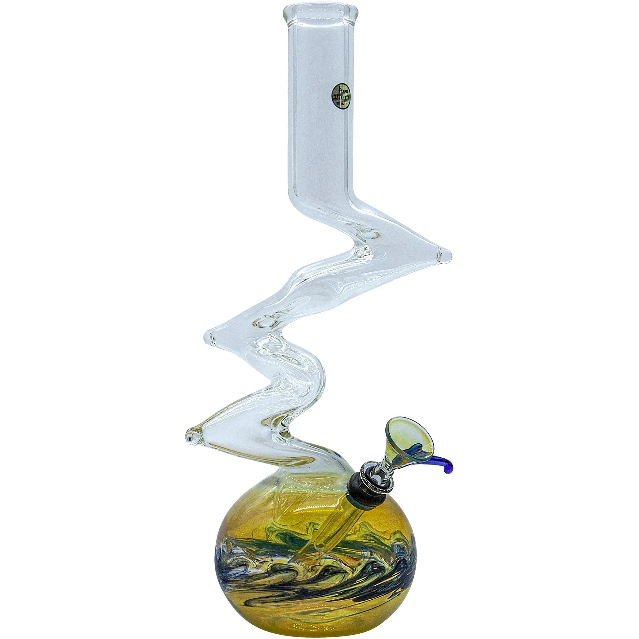 "Switchback" Bubble Base Glass Bong