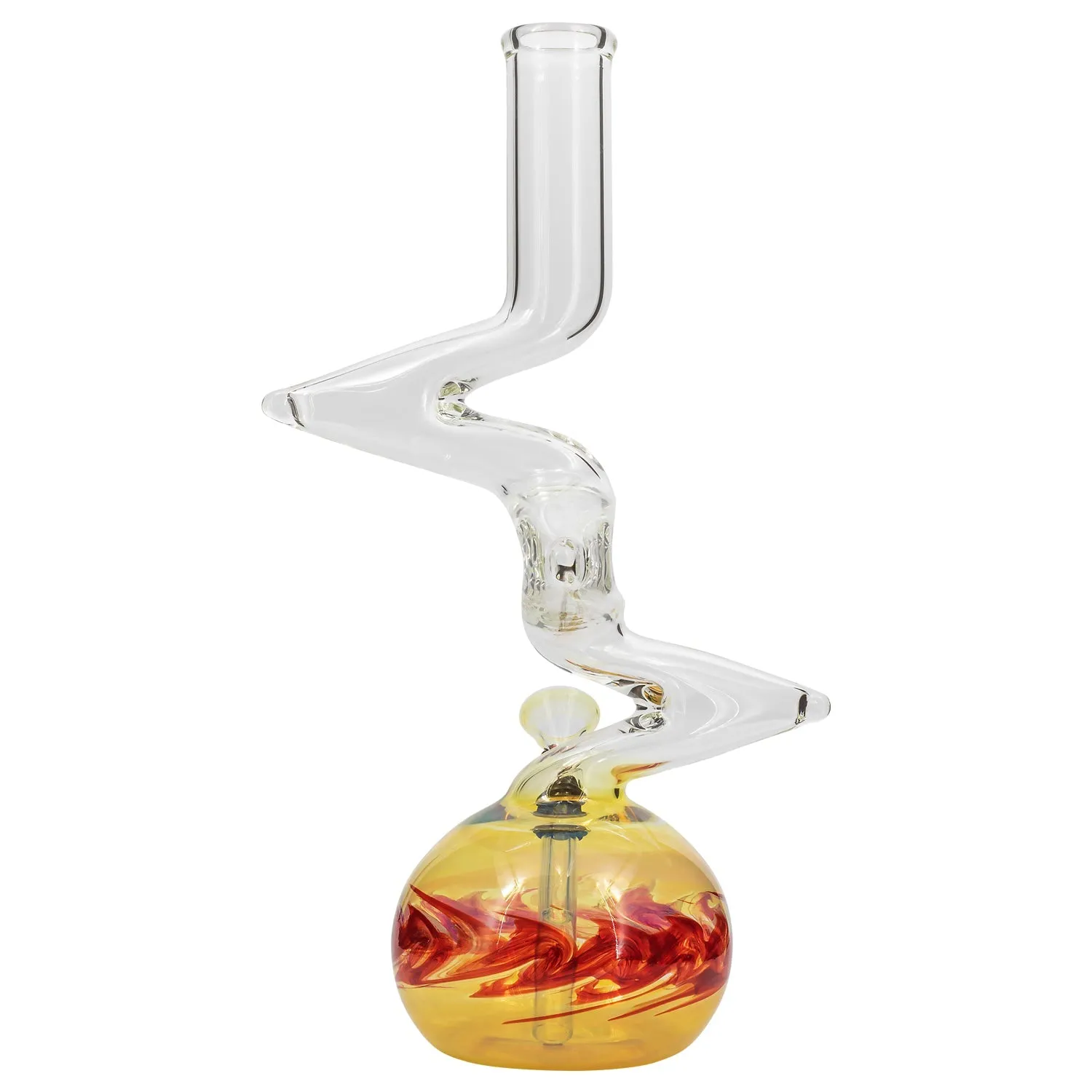 "Switchback" Bubble Base Glass Bong