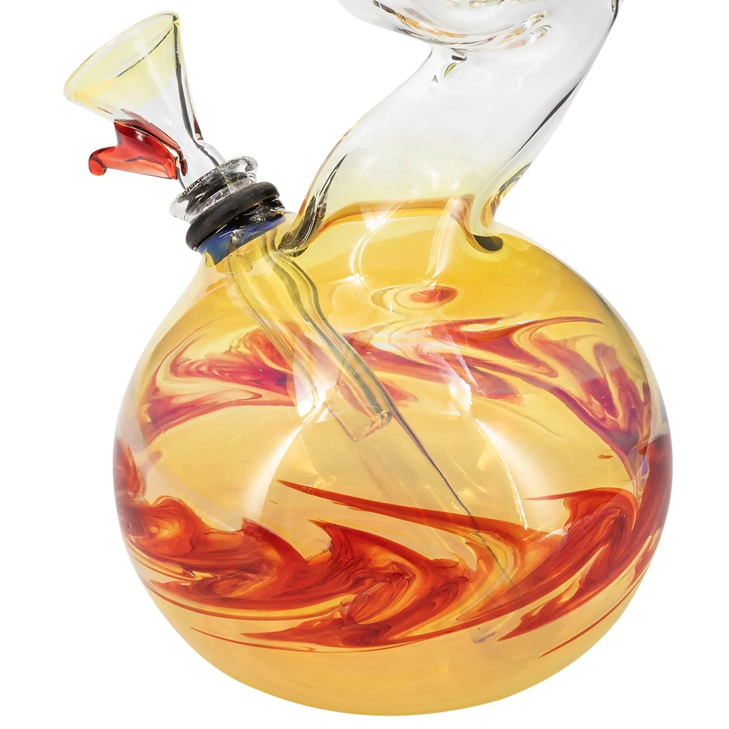 "Switchback" Bubble Base Glass Bong