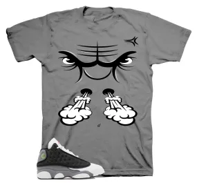 Retro 13 Black Flint Shirt - Raging Face - Charcoal