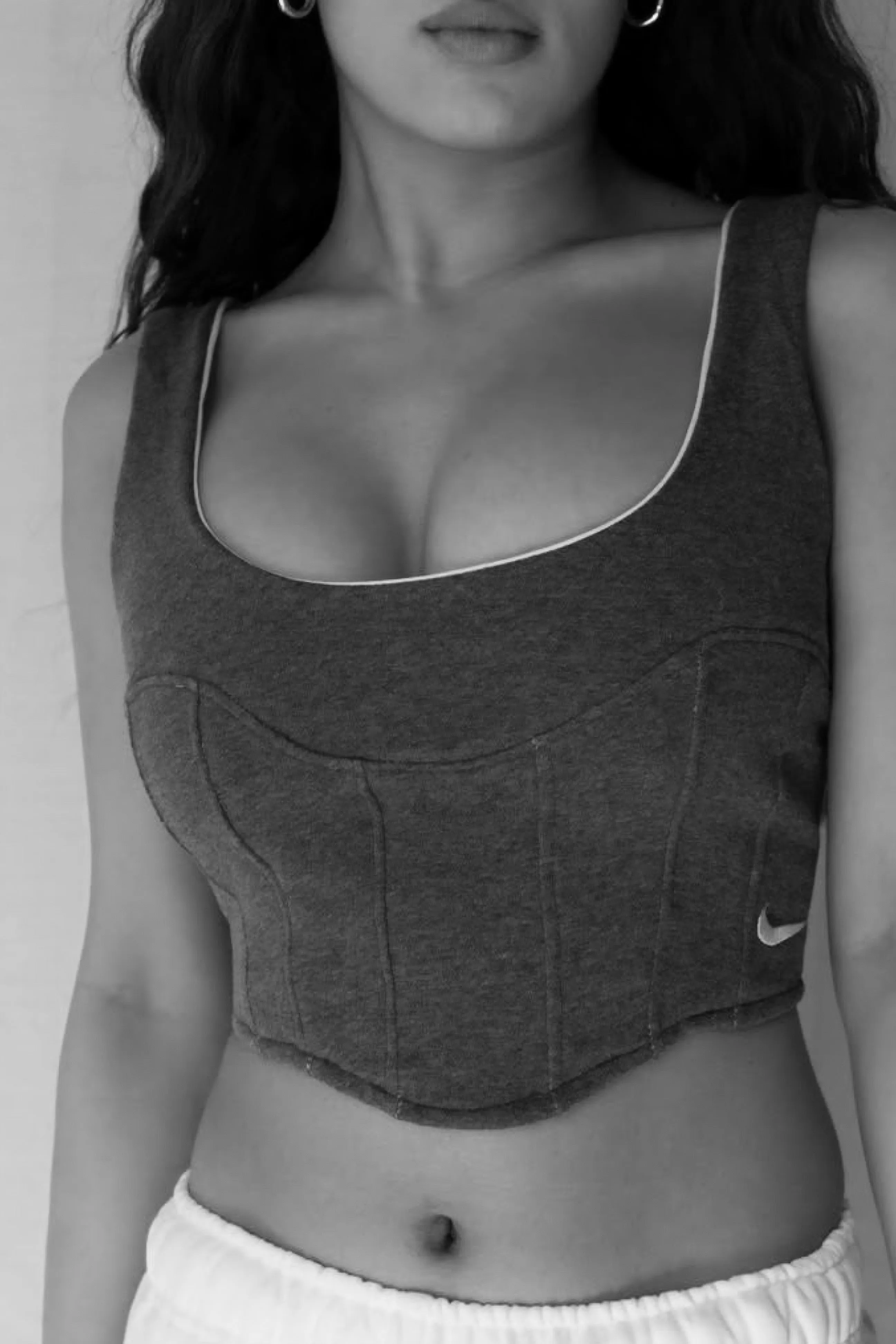 Rework Nike Sweatshirt Bustier - M