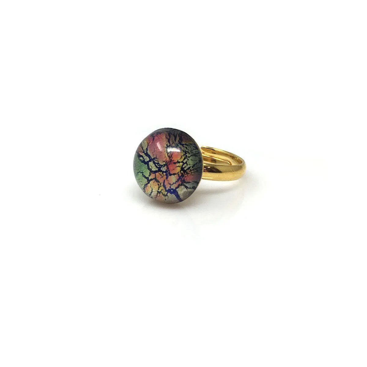 ROLAND gold and fire opal ring