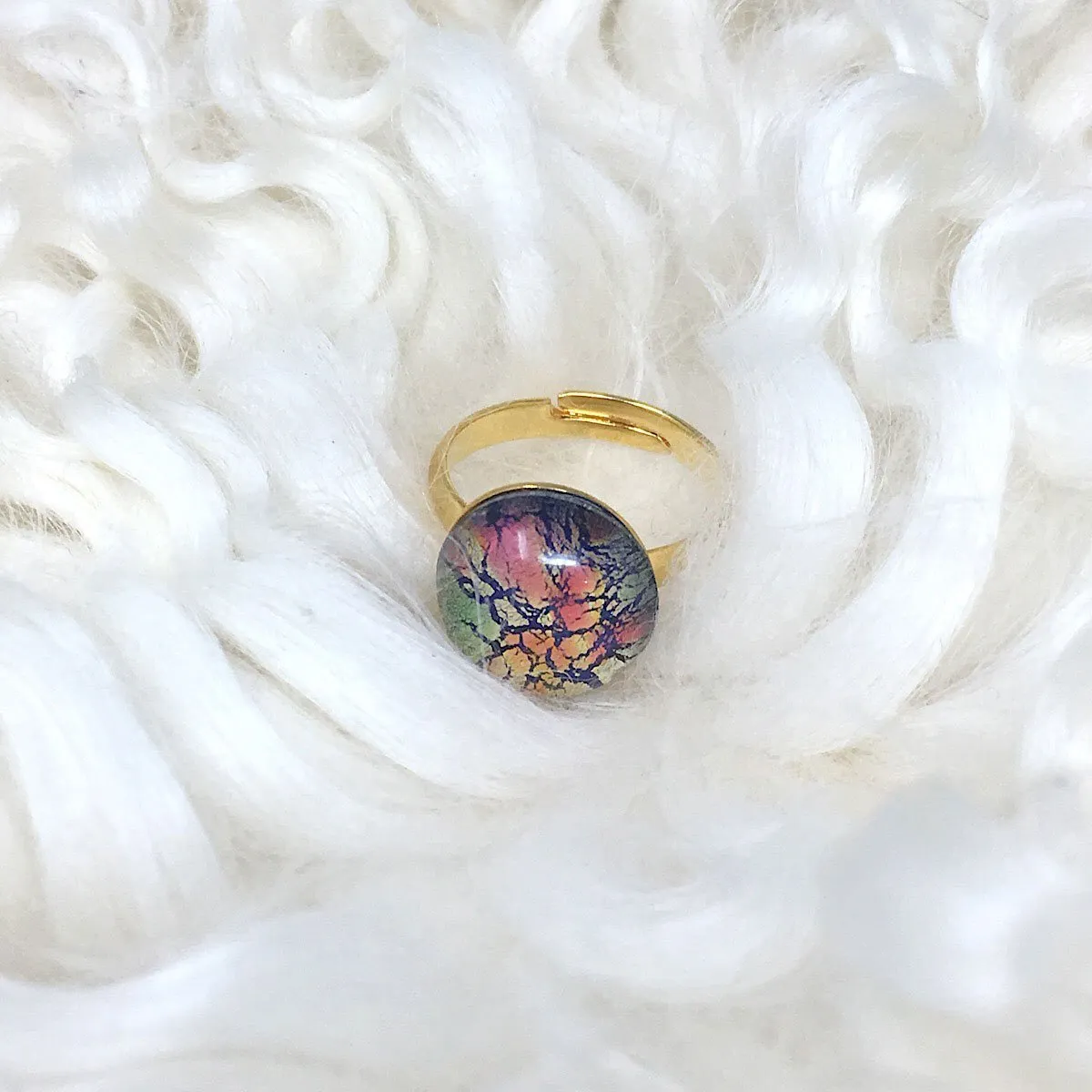 ROLAND gold and fire opal ring