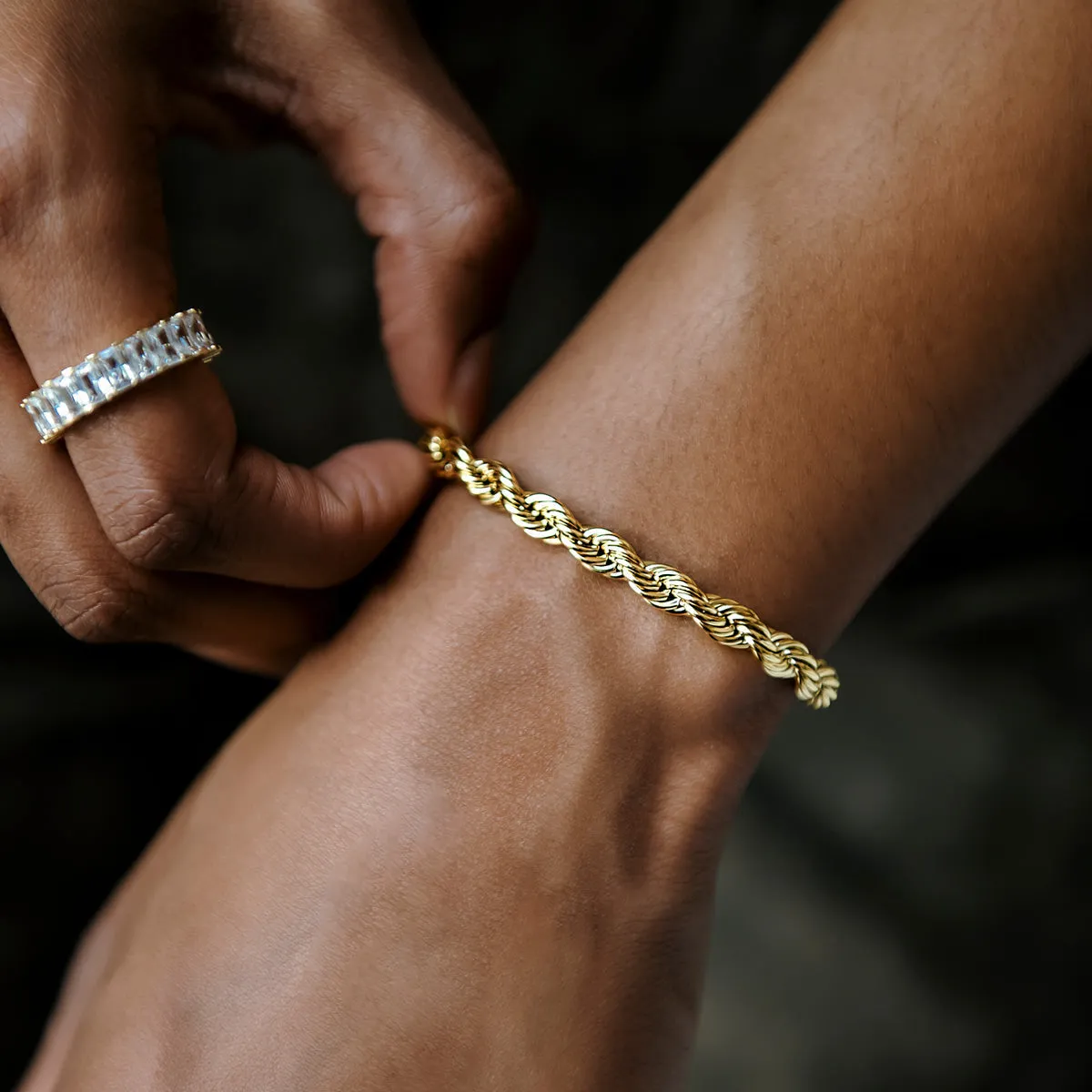 Rope Bracelet in Yellow Gold- 6mm