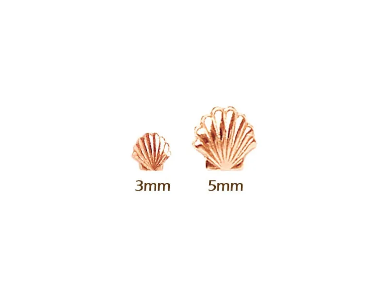 Rose Gold Seashell Metal Studs - 10 pcs (3/5mm)