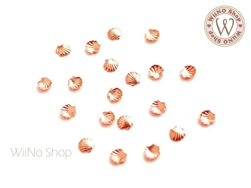 Rose Gold Seashell Metal Studs - 10 pcs (3/5mm)