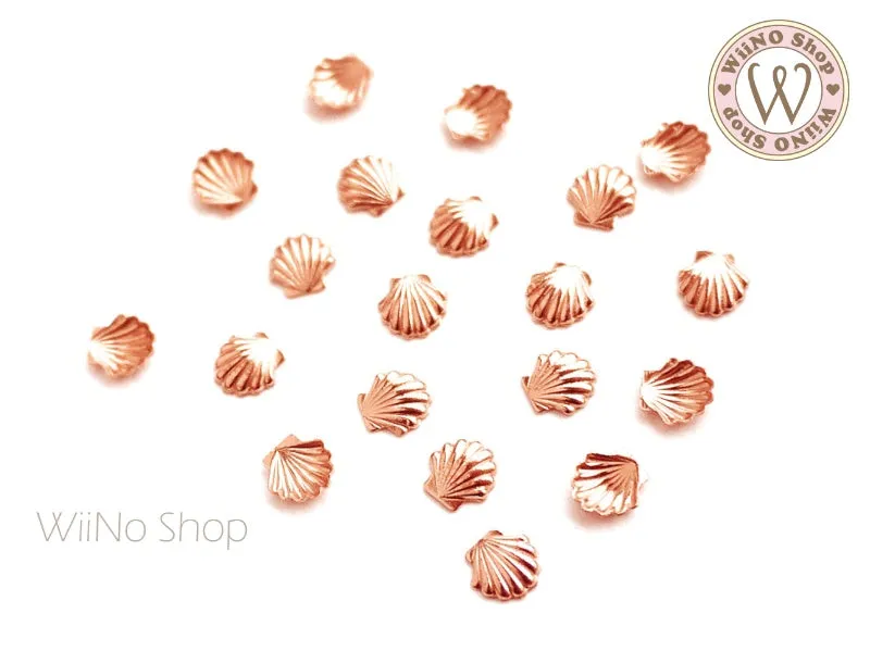 Rose Gold Seashell Metal Studs - 10 pcs (3/5mm)