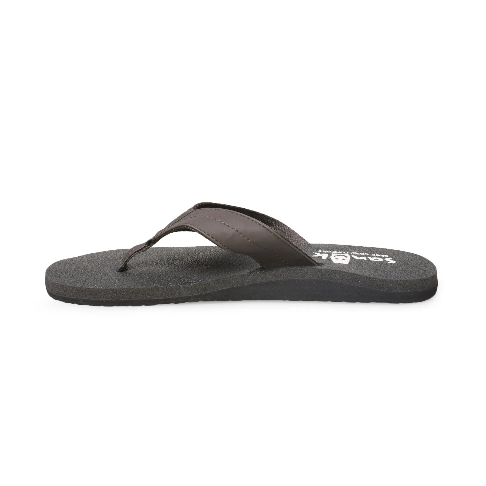 Sanuk Beer Cozy Coaster Dark Brown Flip Flops - Men's