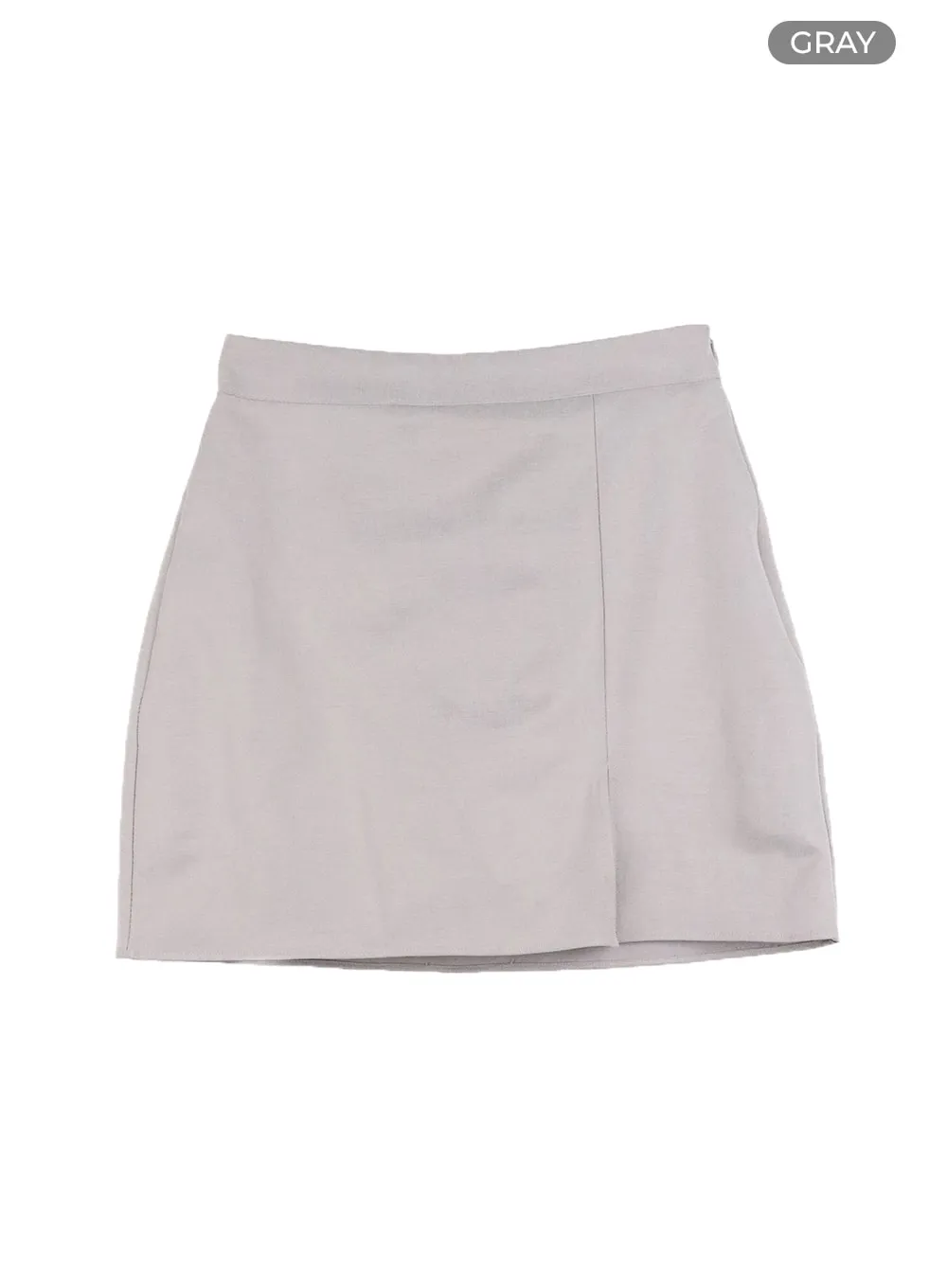 Side Slit Solid Skort OM426