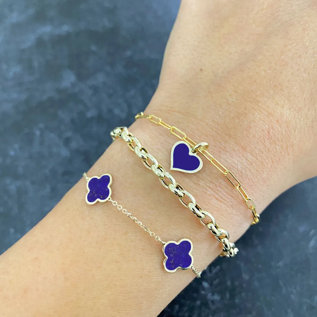 Small Lapis Clover Bracelet