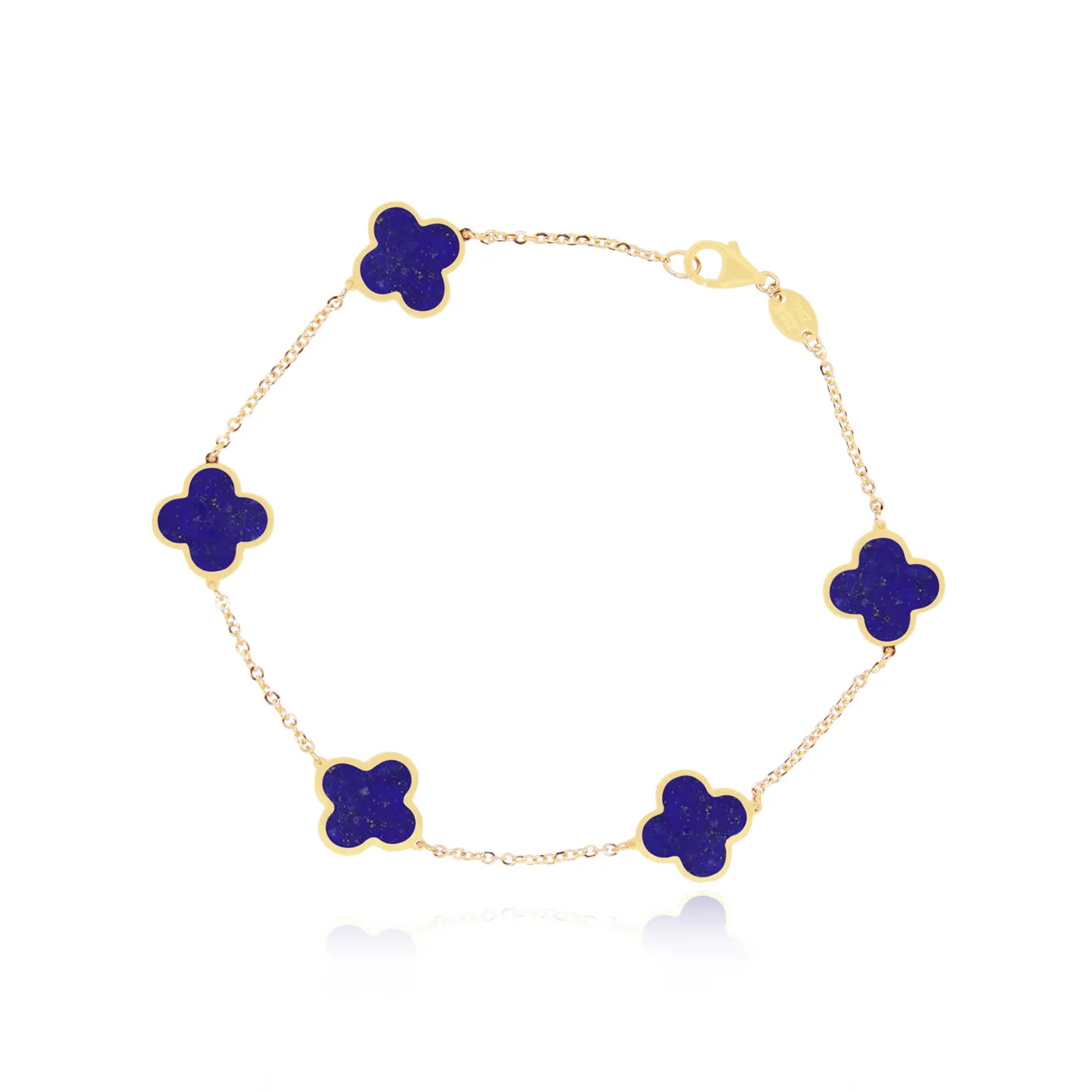 Small Lapis Clover Bracelet