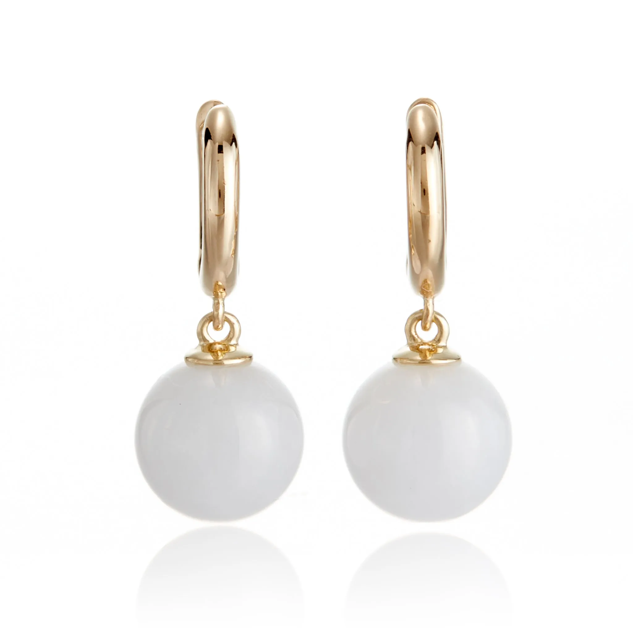 Soho Earrings in White Jade