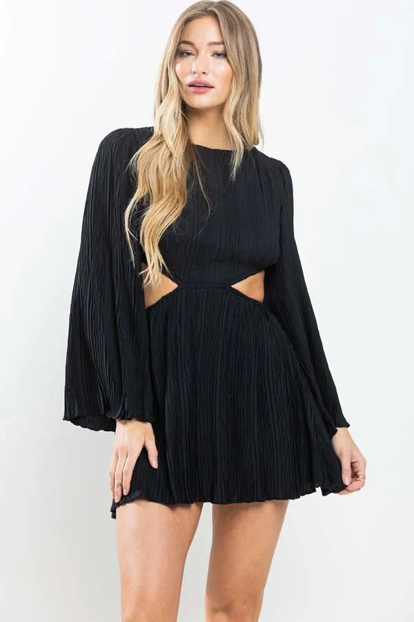 Sparking Rumors Black Cutout Dress