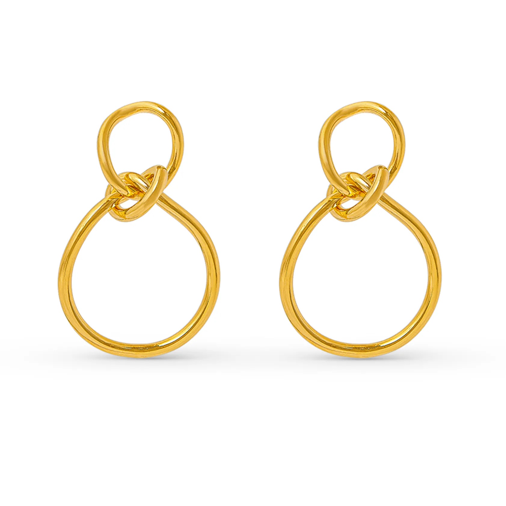 Statement Interlocking Knot Earrings - Gold