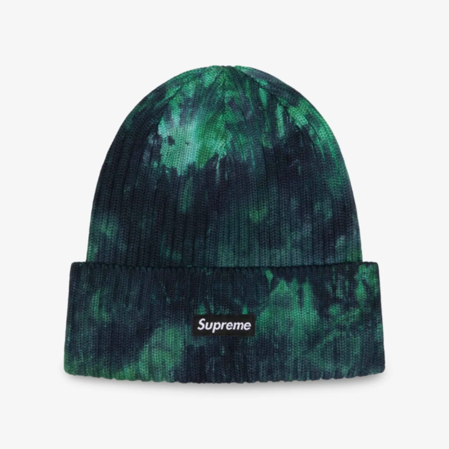 Supreme Beanie 'Overdyed' Splatter Green SS24