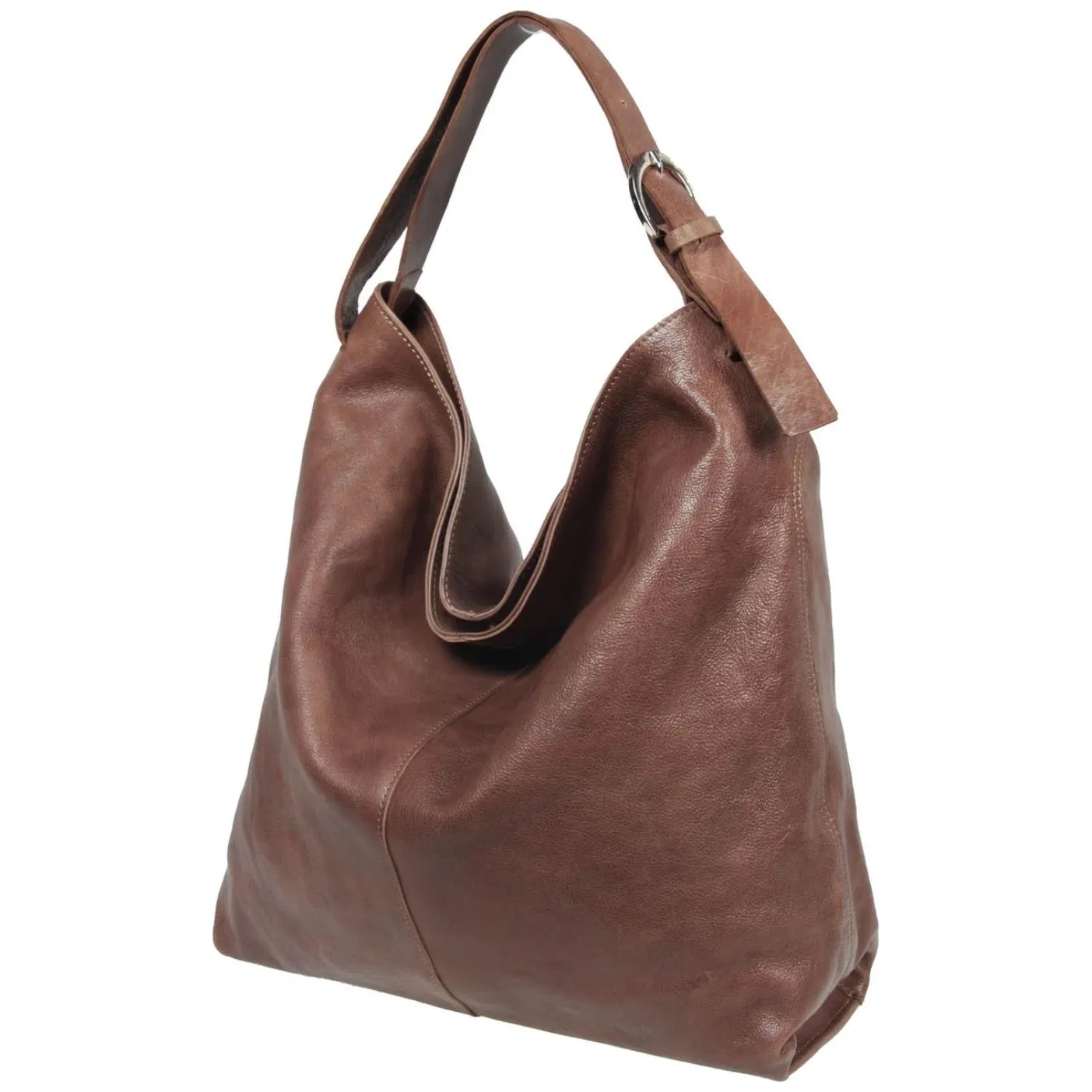 Tano Oversized Leather Deep Brown Tote Handbag