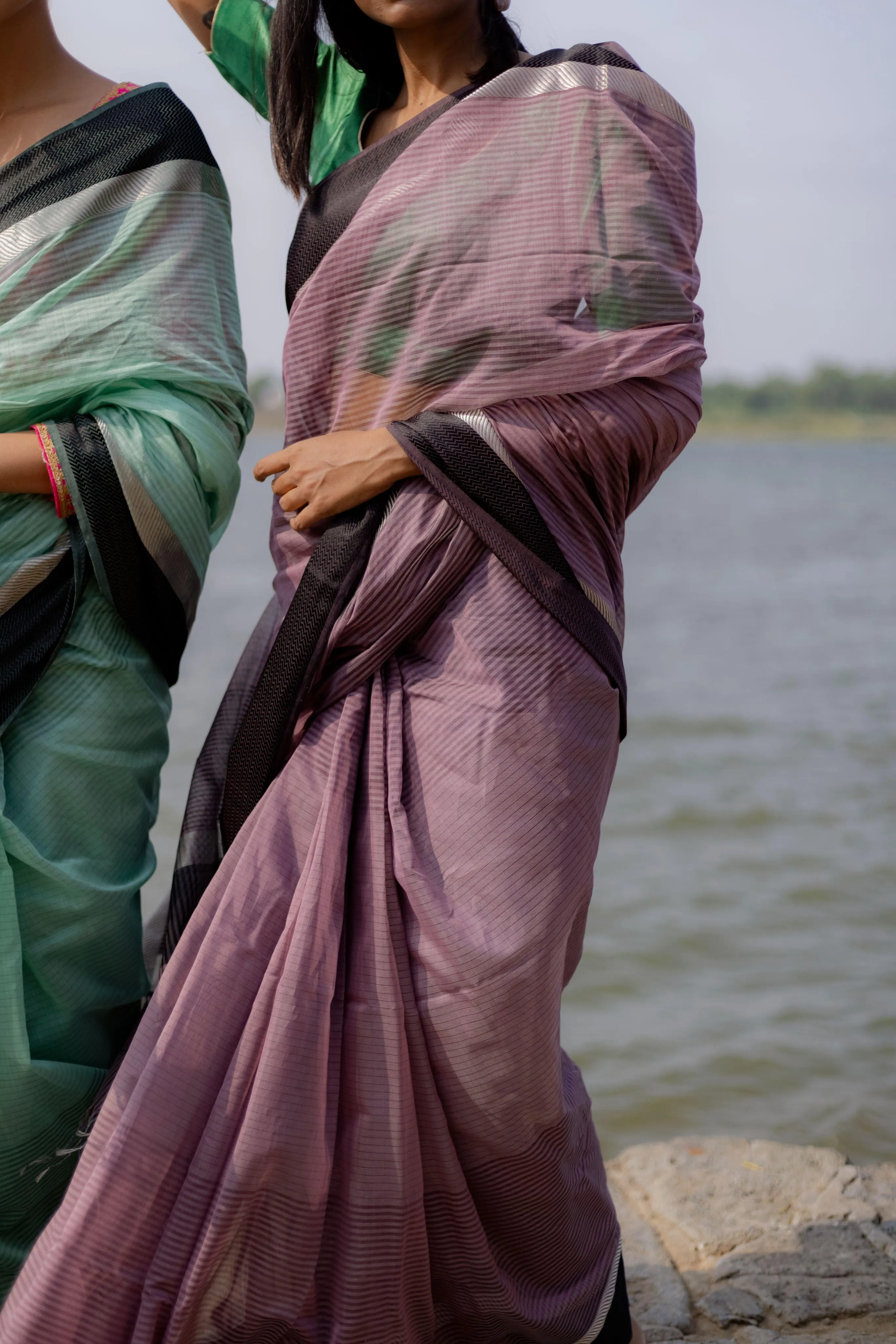 Tattvam  - Lavender Silk Cotton Maheswari saree