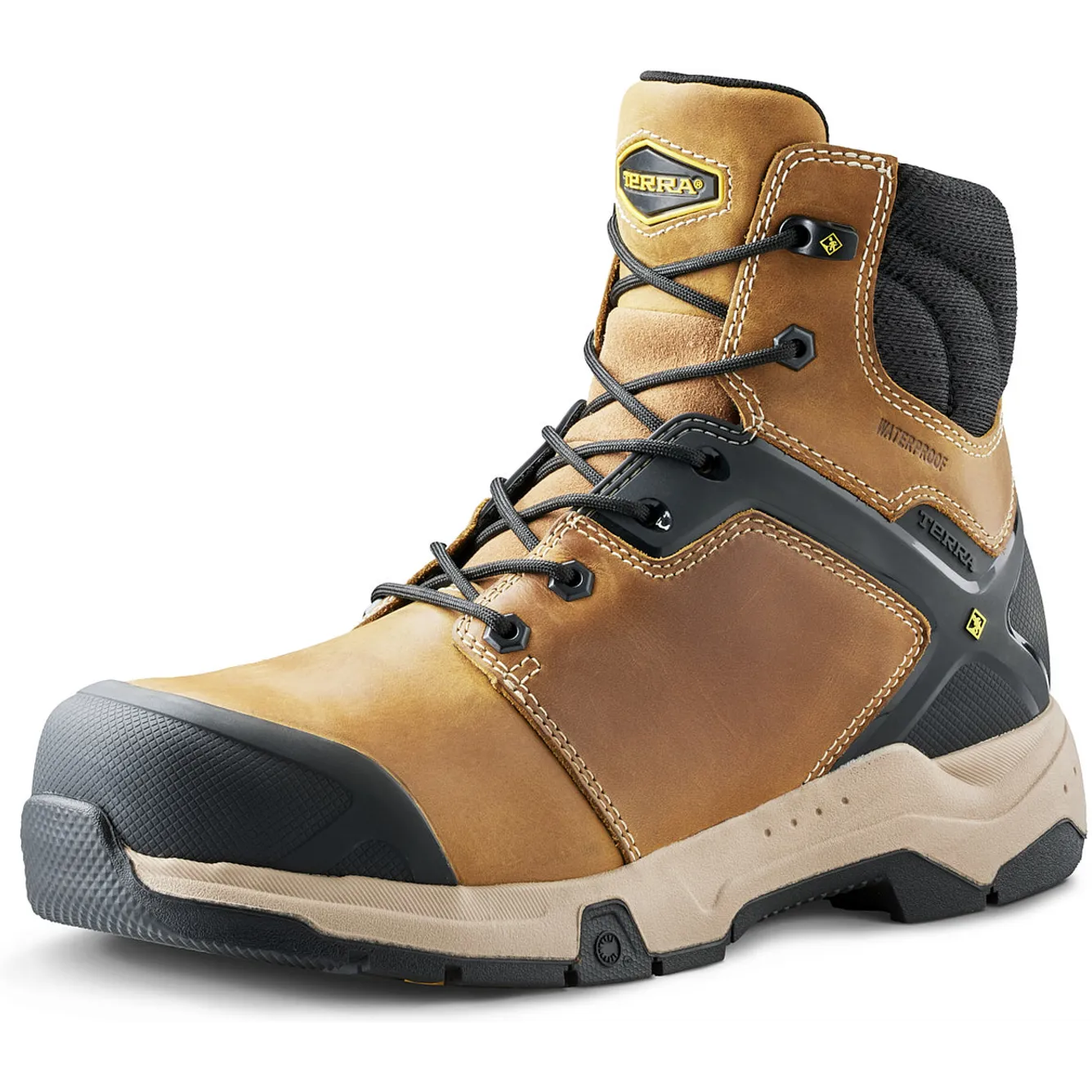 Terra Men's Carbine 6 Comp Toe WP Safety  Work Boot -Wheat- 8395WT