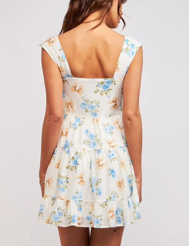 Tessa Bow Print Tie Front Dress