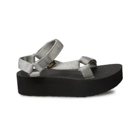 Teva Flatform Universal Metallic Silver Sandals - Women's