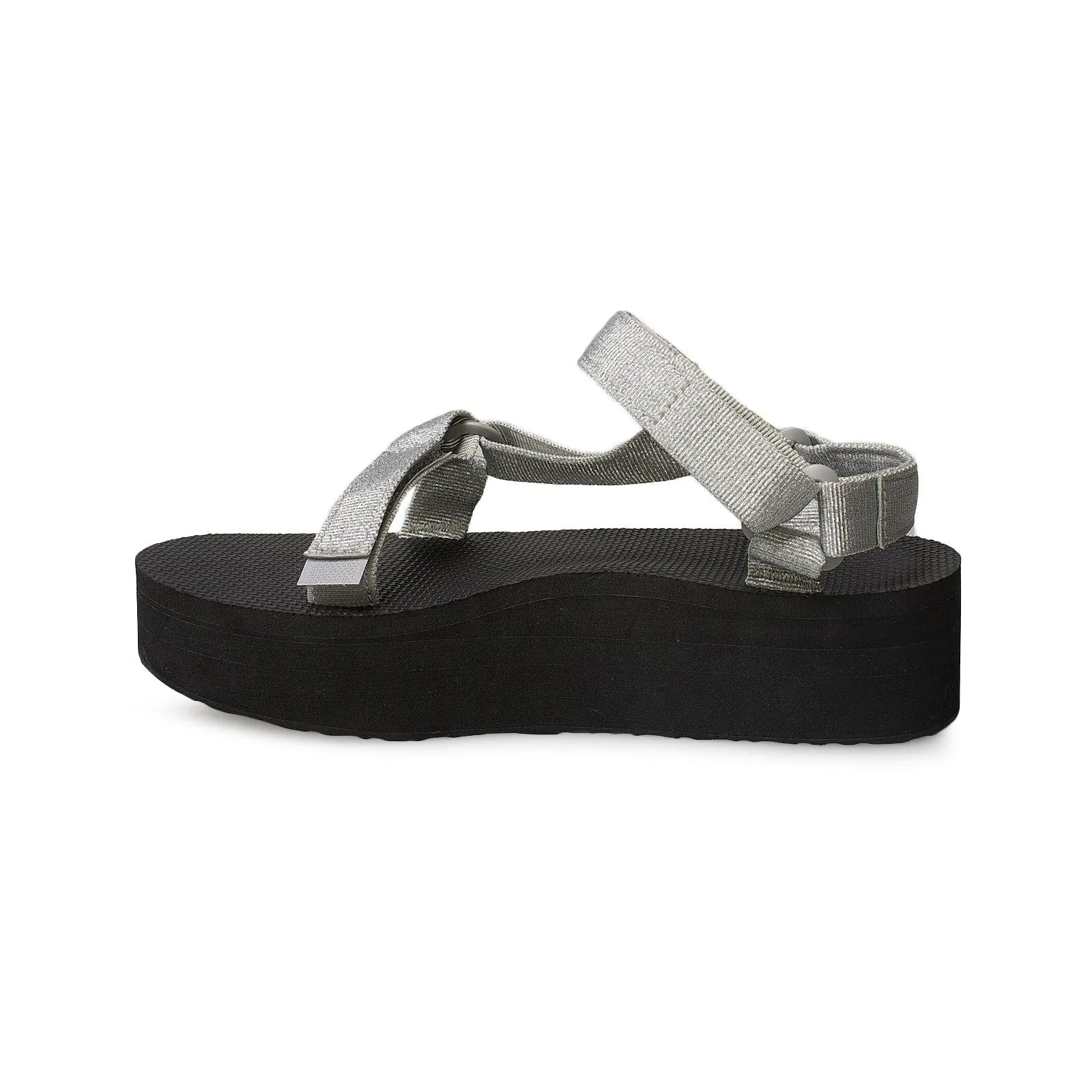 Teva Flatform Universal Metallic Silver Sandals - Women's