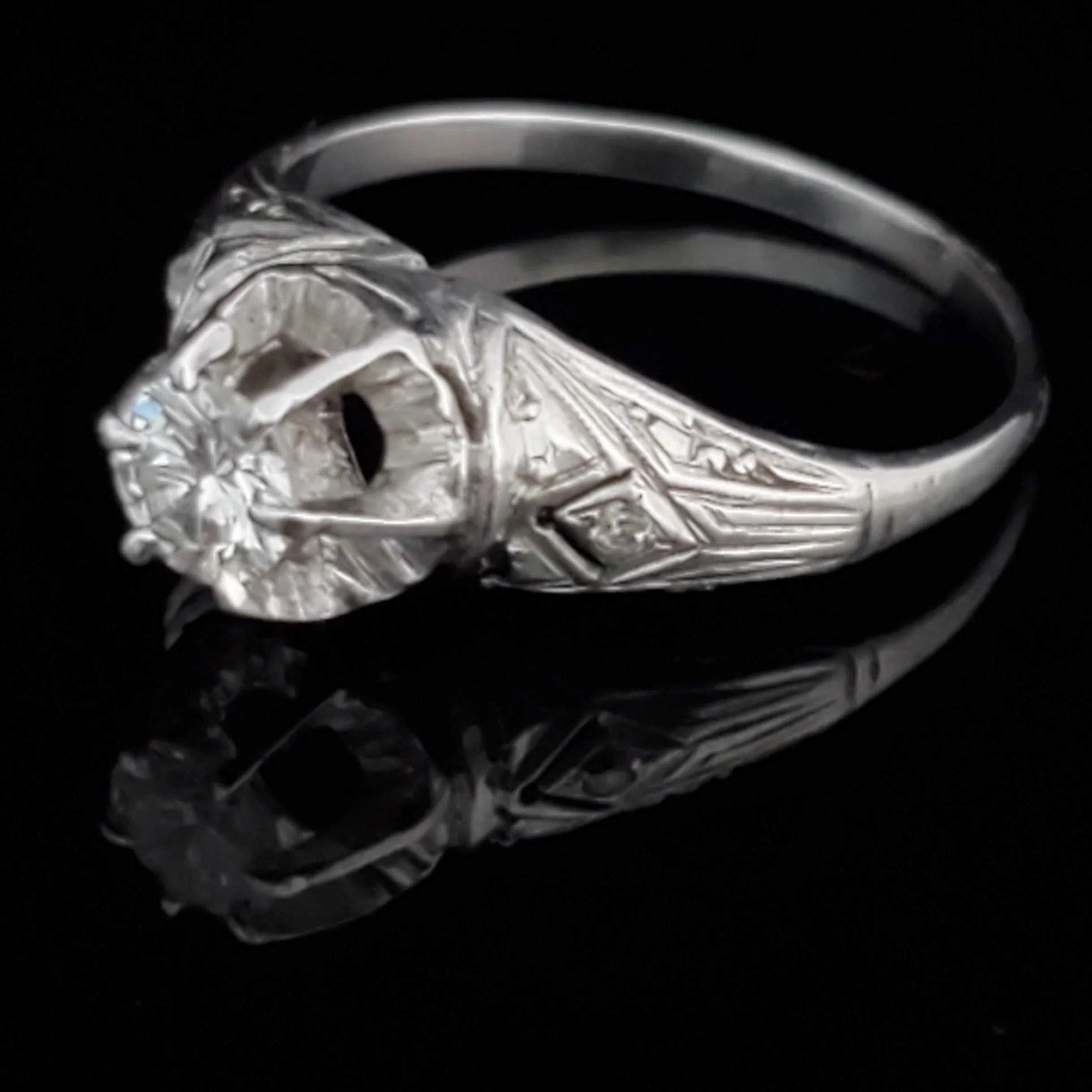 The Elkhorn - Vintage Diamond 14k Gold Ring