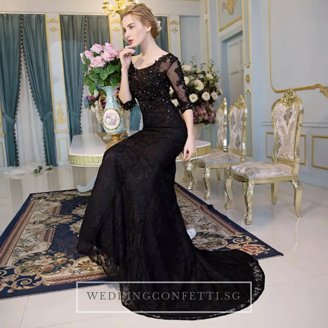 The Kastina Black Illusion Long Sleeves Dress