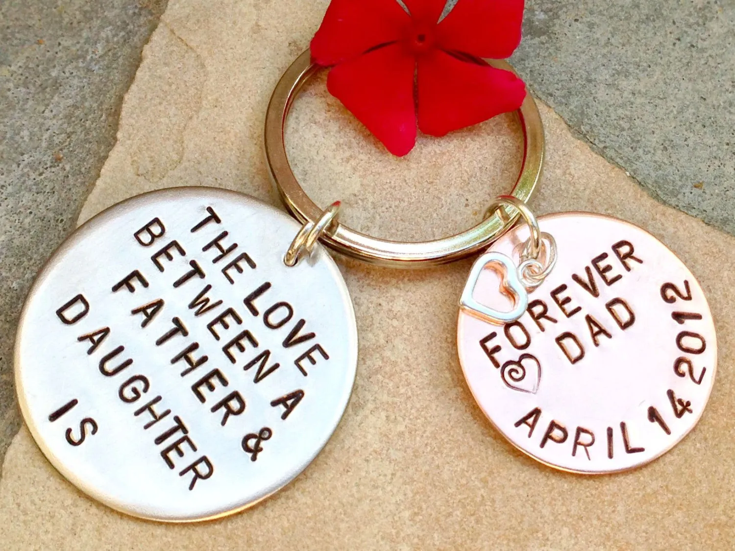 the love between a father and daughter is forever, Personalized Keychains, father daughter,gifts from dad, gifts to daughter,alohanatasha