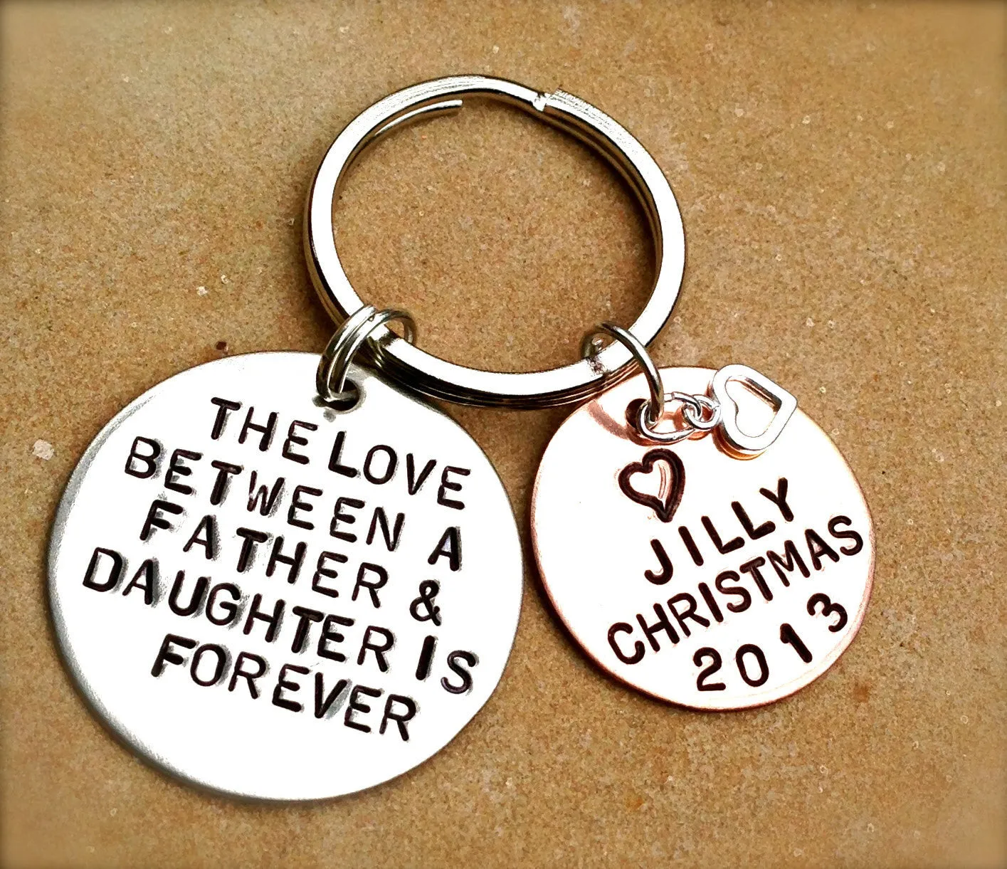 the love between a father and daughter is forever, Personalized Keychains, father daughter,gifts from dad, gifts to daughter,alohanatasha