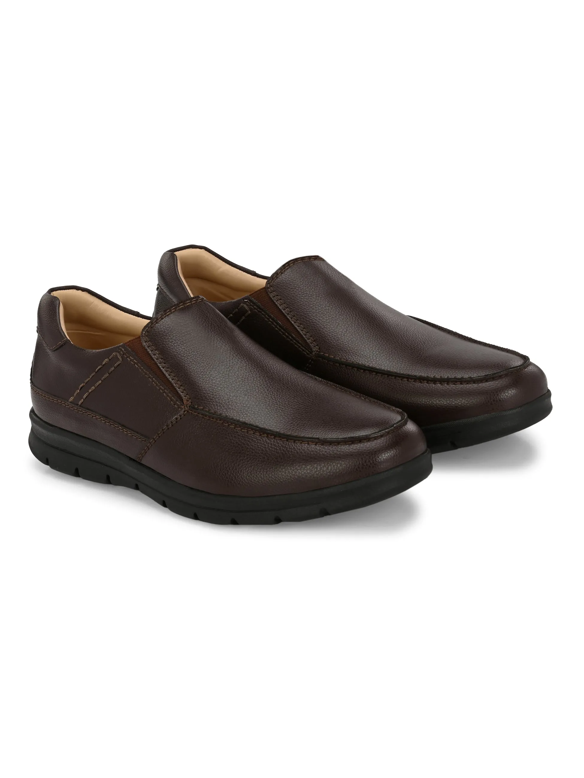 Tubac Solid Brown Slip-Ons