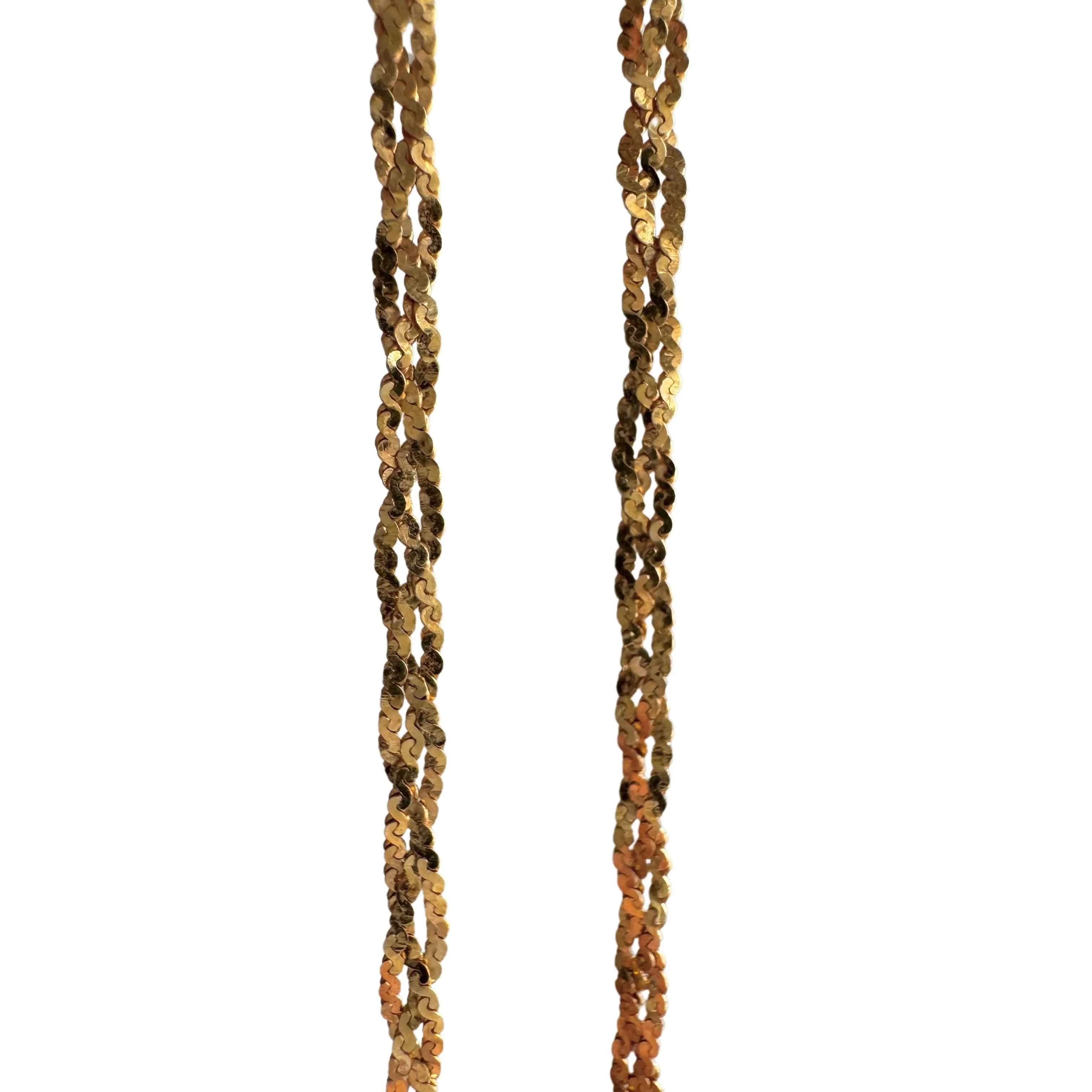 V I N T A G E // braided strands / 14k yellow gold braided serpentine flat chain / 18.5, 2.3g