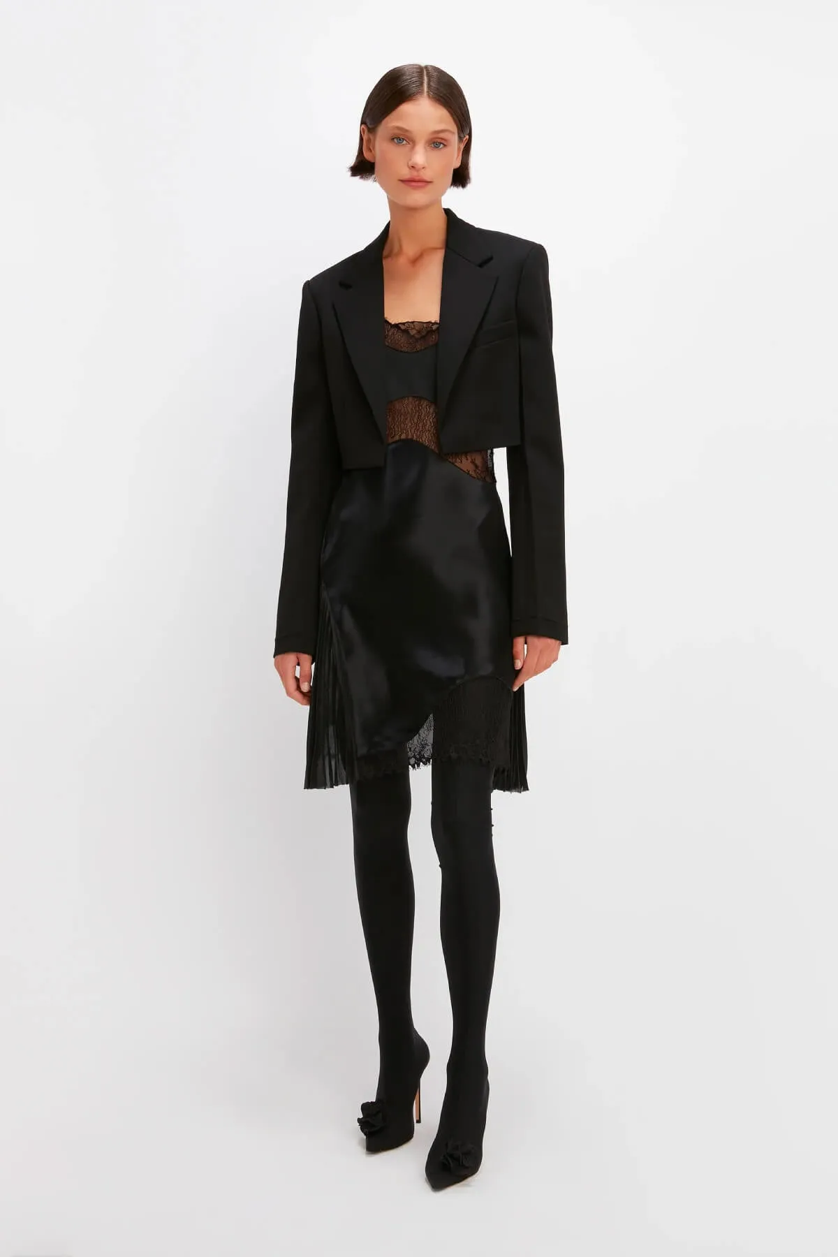 Victoria Beckham Cropped Tailored Jacket - Black